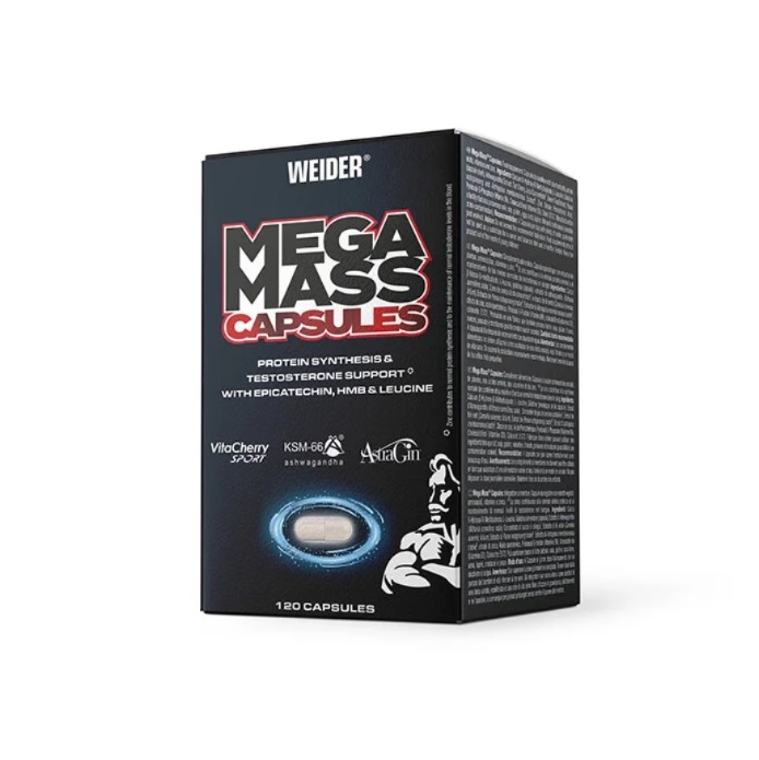 Weider Mega Mass – capsule pentru masă musculară & performanță - 120 cps